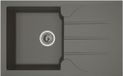 STRADOUR Aloa Ingebouwde gootsteen 1 kom + 1 afdruiprek - Hars - 81 x 50 cm - Beton grijs
