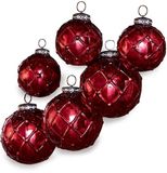 LOBERON set de 6 décorations de Noël Roubi rouge