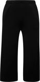 Ulla Popken - Dames - Slinky culotte kuitlengte wijde pijpen - Zwart - Maat 50+