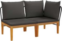 vidaXL 2-delige Tuin Loungeset met Kussens Massief acaciahout & touw
