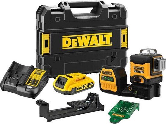 DeWalt DCE089D1G18 Kruislijnlaser Set - 12V/18V - 3x 360 Graden - Groen