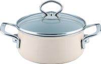 Riess Casserole avec couvercle en verre Ø16cm 1,3L Avorio Émail