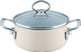 Riess Casserole avec couvercle en verre Ø16cm 1,3L Avorio Émail