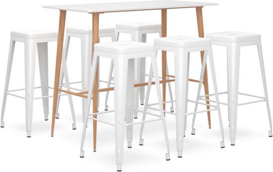 vidaXL 7-delige Barset wit