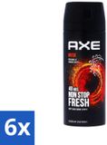 Axe 6 x Déodorant Bodyspray Musk Patchouli & Fougere 150 ml