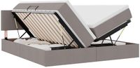 vidaXL LED-opbergbed met matras Taupe 180 x 200 cm Stof