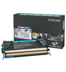 Lexmark C736 / X736 / X738 Cyaan Toner Cartridge - 10.000 Pagina's - C736H1CG