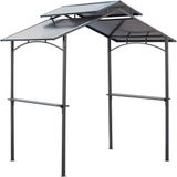 Outsunny barbecue paviljoen - staal - PC-plaat - zwart en bruin