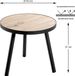 PRAKTIMEUBEL Bijzettafel Metaal Zwart / Eiken Imitatie H 37cm / DIAM 40cm