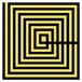Image 50x3x50 cm, aspect métallique, noir et jaune