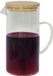 Gerimport Sapkan/schenkkan karaf met deksel - 1.5 liter/1500 ml - transparant - glas - bamboe deksel