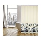 MSV Douchegordijn Polyester Beige, Blauw 180x200cm