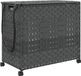 vidaXL Wasmand op wielen 66x35x60 cm rattan grijs