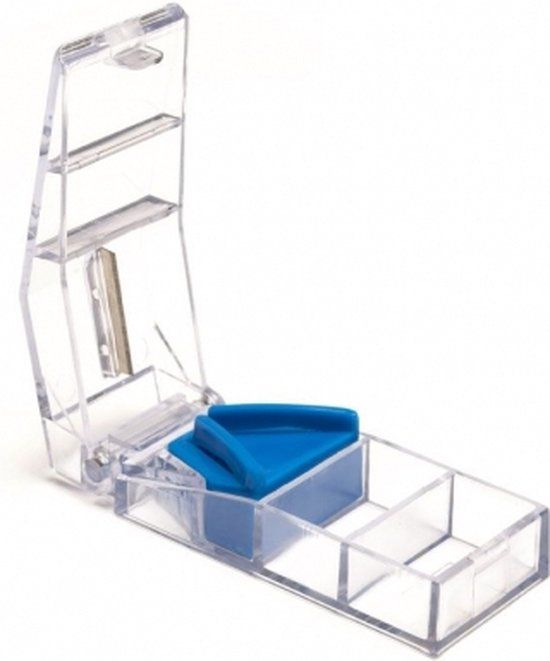 Pillensplijter | Met opberger | Blauw | Mobiclinic