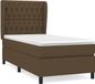 vidaXL Boxspring met matras stof donkerbruin 90x200 cm