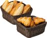 Kesper Brood/fruit mandje - 2 stuks - donkerbruin - vierkant - 24 x 11 cm