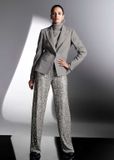 MADELEINE Blazer Blazer, zilvergrijs / wolwit, Vrouwen, Maat 36, Wol, Polyamide, Blazer