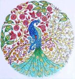 Diamantmozaïek bloemendesign pauw 47x47 cm