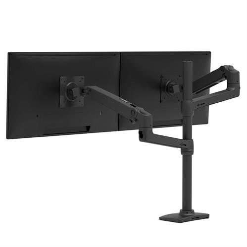 Ergotron LX Dual Stacking Arm, Tall Pole, Matte Black