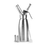 Lacor - 68301 - Epicurean-sifon, robuust en duurzaam, roestvrij staal 18/10, koud en warm schuim, professioneel gebruik, 3 sproeiers van roestvrij staal, N2O, borstel, vaatwasmachinebestendig, 1 liter