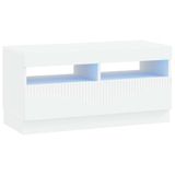vidaXL Meuble TV LED blanc en bois d'ingénierie