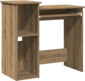 vidaXL Bureau met planken eiken ambachtelijk bewerkt hout