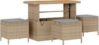vidaXL Eettafel Set Beige Poly Rattan
