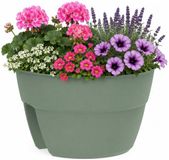 EDA Osaka Balkon plantenbak / bloempot - groen - 30 x 20 cm - rond - kunststof