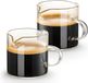 Set de 2 tasses à expresso de 113 ml – Tasses à double bec pour expresso et lait – Accessoires à expresso en verre transparent