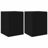 vidaXL Meuble TV Murale Bois Travaillé Noir