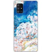 1001 coques Samsung Galaxy A71 5G Marbre ocean bedrukt siliconen hoesje