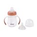 BEABA 2-in-1 druppelbescherming om te leren, beker met rietje voor kinderen, 100% lekvrij, gemakkelijk te openen, afneembare handgrepen, Tritol en siliconen, 210 ml, terracotta