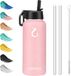 Goodivery gourde 1L rose en acier inoxydable