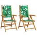 VidaXL Tuinstoel Acaciahout Polyester Groen