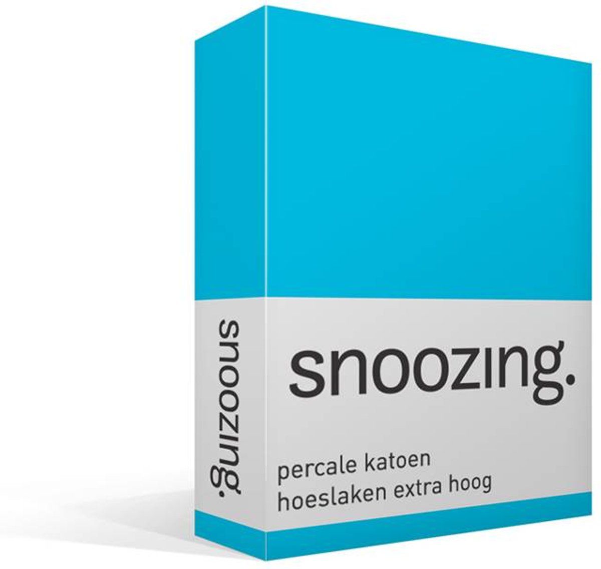 Snoozing Percale Katoen Hoeslaken Extra Hoog - Lits-jumeaux 160x200 cm - Blauw