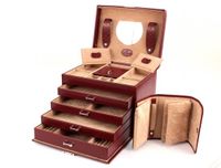 WINDROSE Sieradendoos Merino Moda Jewelry Box Red Wijnrood