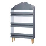 Wellhome kinderrek met 3 legplanken, grijs