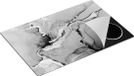 Chefcare Inductie Beschermer Abstracte Kunst - Moderne Marmer - Zwart Wit - 80,2x52,2 cm