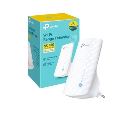 TP-Link RE190 AC750 WLAN repeater 750Mbps 5GHz/2,4GHz, WiFi-versterker met stekker, signaalweergave, interne antenne, wit