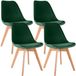 CLP Linares stoelen set van 4 fluweel groen