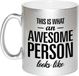 Bellatio Decorations Awesome person / persoon zilveren cadeau mok / verjaardag beker 330 ml