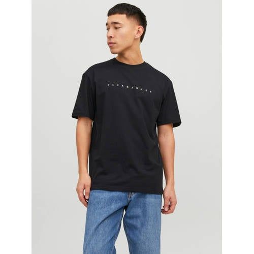 JACK & JONES ESSENTIALS T-shirt met printopdruk - Zwart
