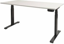 Schaffenburg Zit Sta Bureau - Dextro Plus T-poot EV ZS 140x80 krijtwit 25mm-zwart frame