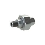 Riegler Schroefverbinding 341, conisch dichtend, IG/AG, Rp/R 1 1/2, bedrijfstemperatuur -20 °C tot 300 °C, zwart tempergietijzer, thermisch verzinkt.