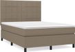 vidaXL Sommier avec matelas tissu taupe 140x200 cm