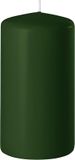 Enlightening Candles Bougie cylindrique/bougie pilier - vert foncé - D6 x H15 cm - 58 heures de combustion - Bougies épaisses - Pour chandelier ou plateau