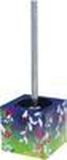 MSV Langkawi toiletborstel, vierkant, bedrukt, RVS, zilver, 11 x 11 x 37 cm