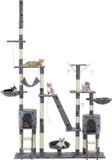 vidaXL Kattenpaal met sisal krabpalen 230-250 cm pootafdrukken grijs