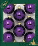 Krebs Kerstballen - 16x st - koning paars - 7 cm - glas