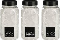 Mica Decorations decoratie steentjes - 3x - groot - 650 ml - 25-30 mm - transparant - siergrind